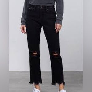 Free People Distressed Ankle Frayed Bottom Hem skinny jeans Size 27 x 25”